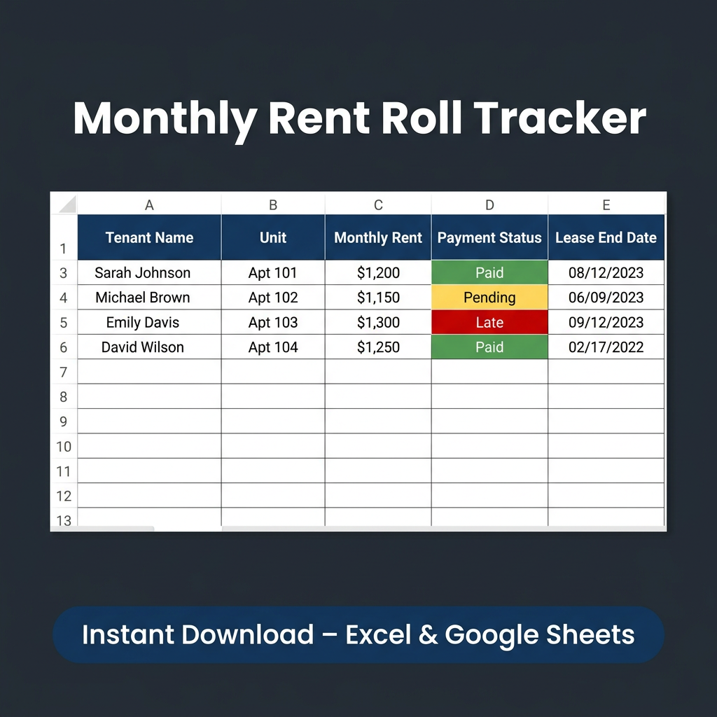 Monthly Rent Roll Tracker